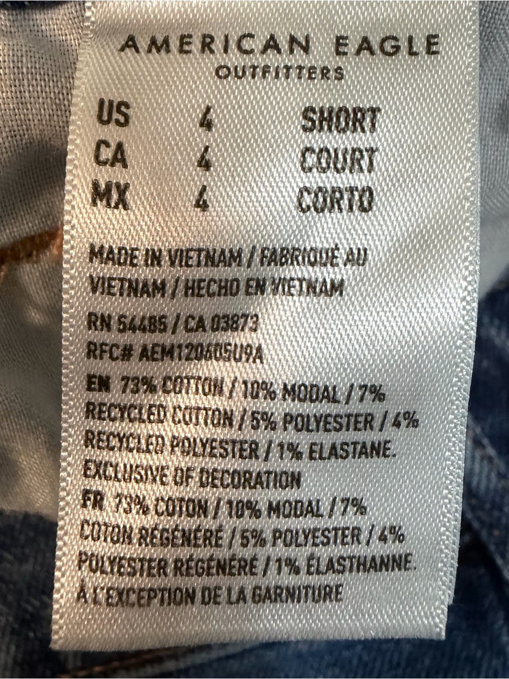 American Eagle Outfitters Tomgirl Stretch Blue Jeans Button Fly. Size 4 Short - Picture 5 of 14